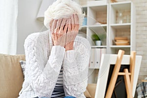 Grieving Senior Woman Crying
