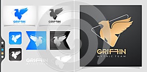 Griffin mythic team concept logo for e sport, Griffin Apparel or Griffin Adventure tag and label