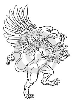 Griffin Rampant Gryphon Coat Of Arms Crest Mascot photo