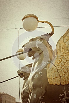 Griffin sculpture of Bank bridge, St. Petersburg