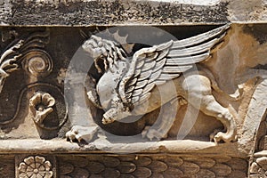 Griffin sculptures, winged mythical creature