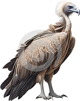 Griffon Vulture. Close-up colored-pencil sketch of a Griffon Vulture,Gyps fulvus. AI-Generated