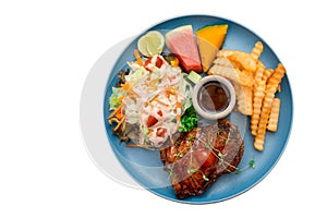 griled chicken breast steak with vegetable