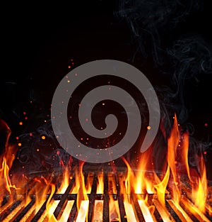 Grill Background - Empty Fired Barbecue