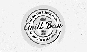 Grill Bar, Barbecue logo and label template.