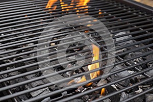 Barbecue grill grate. BBQ, fire, charcoal