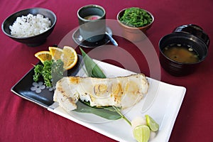 Grill Black cod set , japanese style