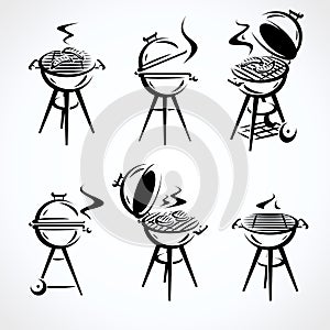 Grill elements set. Collection icon grill. Vector