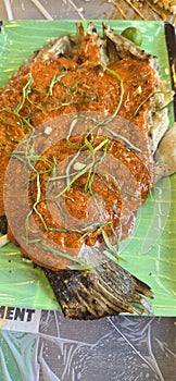 Grill fish with sambal
