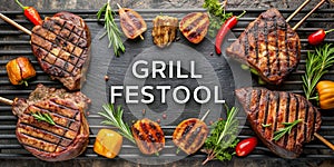 Grill food festival beef cuisine Creative AI photo