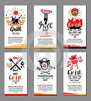 Grill illustrations and cards.