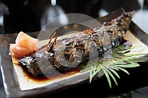 Grill Mackarel fish japanese food