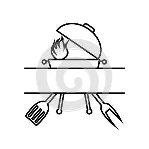 Grill master icon vector. BBQ illustration sign. Grill menu symbol or logo.