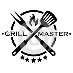 Grill master icon vector set. BBQ illustration sign collection. Grill menu symbol or logo.
