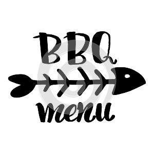 Grill menu logo. Design element for the design of promotional materials. Grill menu design. BBQ vector label isolated