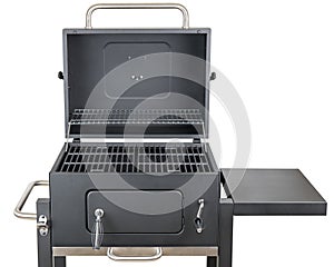 Grill. Outdoor charcoal heavy duty metal grill. Professional for expert cooks grill for steak, bbq, barbecue, burger