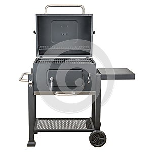 Grill. Outdoor charcoal heavy duty metal grill. Professional for expert cooks grill for steak, bbq, barbecue, burger