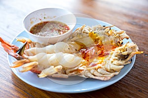 Grill river prawn