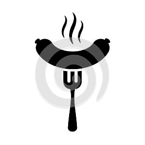 Grill sausage vector icon