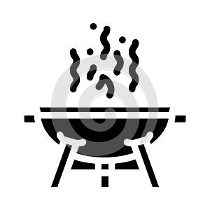 grill smell glyph icon vector illustration