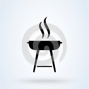 Grill vector icon illustration, BBQ Grill symbol. isolated on white background. vector Simple modern icon design illustration