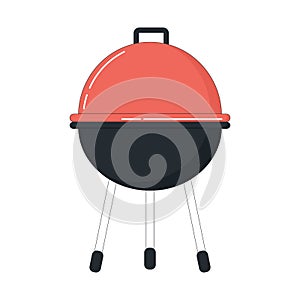 Grill on a white background. Vector illustration in flat style