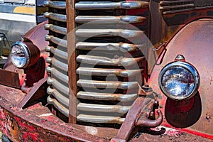 Grille of an Old Fire Truck