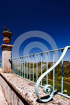 Grille and planter in the garden of Santos in Penaguila photo