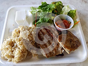 Grilled Ahi on styrofoam plate