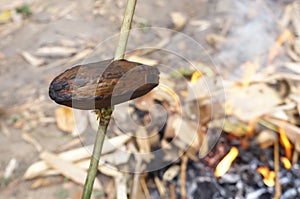 Grilled banana for lunch