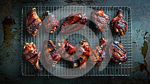 The Grilled Barbecue Chicken. AI generated photo