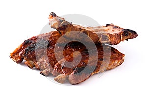 Grilled barbecue ribs isolated