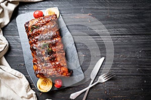 grilled barbecue ribs pork