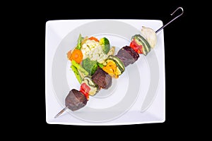 Grilled beef shishkabobs