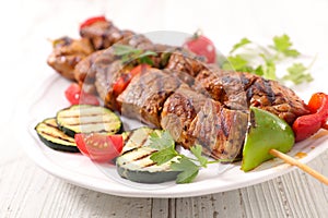 Grilled beef skewer