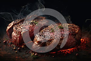 Grilled Beef Steak. Generative AI