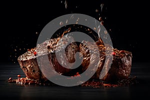 Grilled Beef Steak. Generative AI