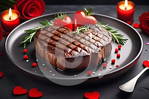 grilled beef steak. Generative AI