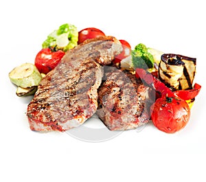 Grilled Beef Steak with Vegetables