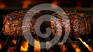 The Grilled Beef Steaks.AI generated image photo