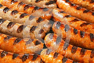 Grilled bratwursts