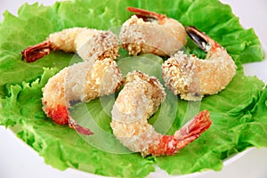 Grilled breading shrimps photo