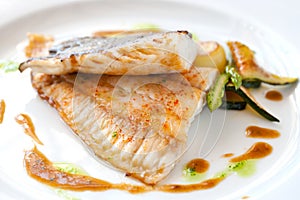 Grilled brill fish.