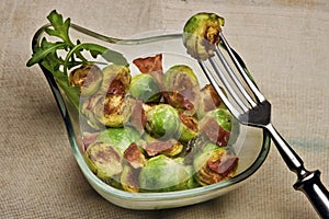 Grilled Brussels sprouts with bacon