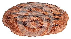 Grilled burger meat isolated on white background