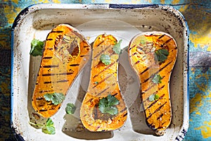 Grilled butternut squash