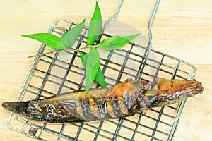 Grilled catfish and gridiron photo