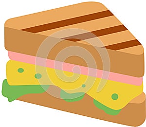 Grilled Cheese and Ham Sandwich Flat Icon