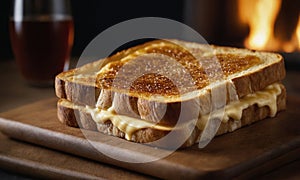 Grilled cheese sandwich in a bar photo