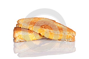 Grilled cheese sandwich with reflection